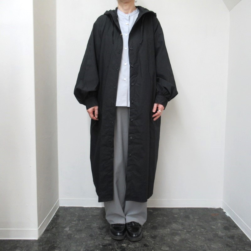 MidiUmi  フーデッドシャツワンピース /BK99 【日本製】